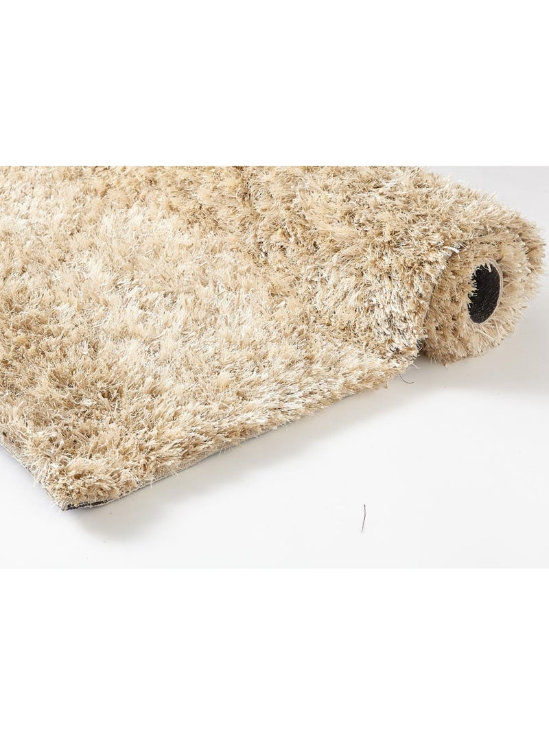 Tapis shaggy fait main motif uni MALAIDORY Blanc - Kiabi