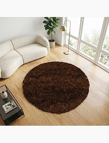 Tapis shaggy fait main motif uni MALAIDORY