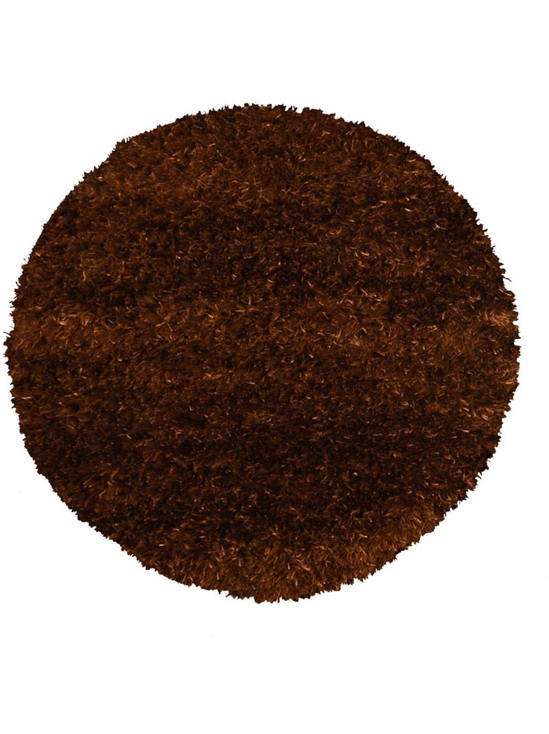 Tapis shaggy fait main motif uni MALAIDORY Marron - Kiabi