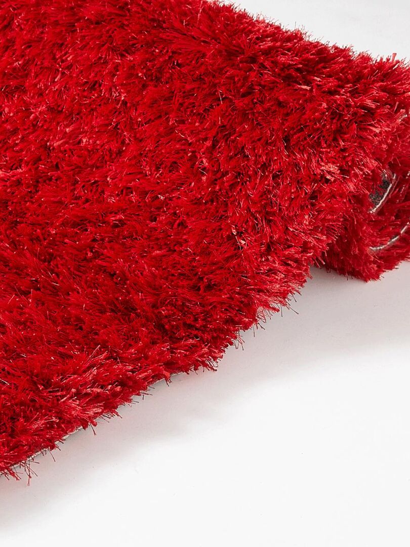 Tapis Shaggy Fait Main Motif Uni Malaidory Rouge Kiabi