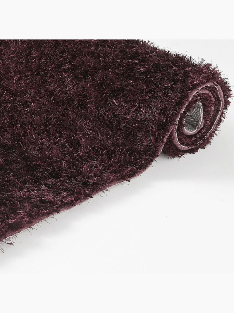 Tapis shaggy fait main motif uni MALAIDORY Violet - Kiabi