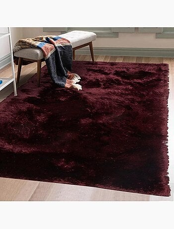 Tapis shaggy fait main motif uni SG FIN