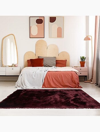 Tapis shaggy fait main motif uni SG FIN
