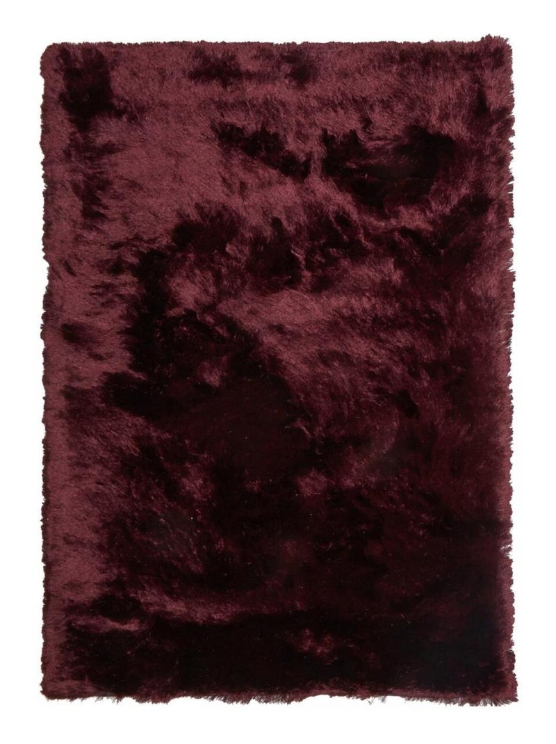 Tapis shaggy fait main motif uni SG FIN Violet - Kiabi