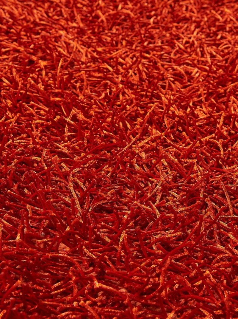 Tapis shaggy fait main motif uni STAROD Rouge - Kiabi