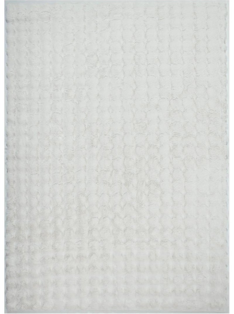 Tapis shaggy, faux uni sobre, poil long shaggy moelleux lyn58 bubl Blanc - Kiabi