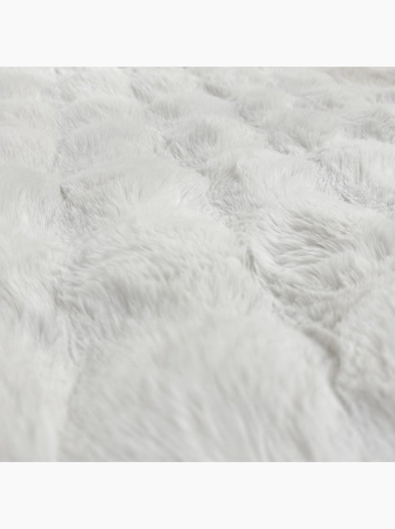 Tapis shaggy, faux uni sobre, poil long shaggy moelleux lyn58 bubl Blanc - Kiabi