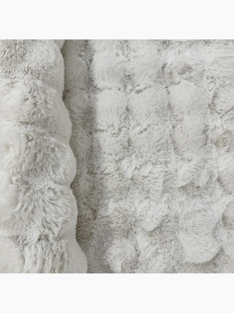 Tapis shaggy, faux uni sobre, poil long shaggy moelleux lyn58 bubl Blanc - Kiabi