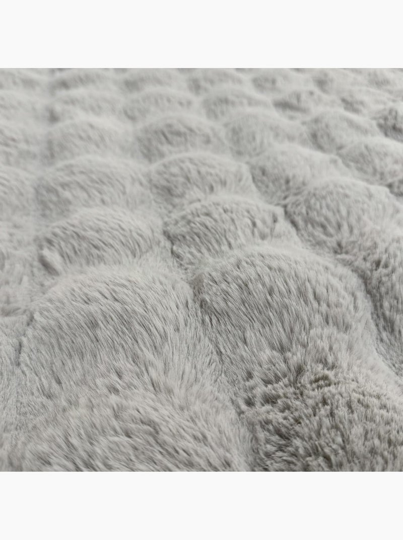 Tapis shaggy, faux uni sobre, poil long shaggy moelleux lyn58 bubl Gris - Kiabi