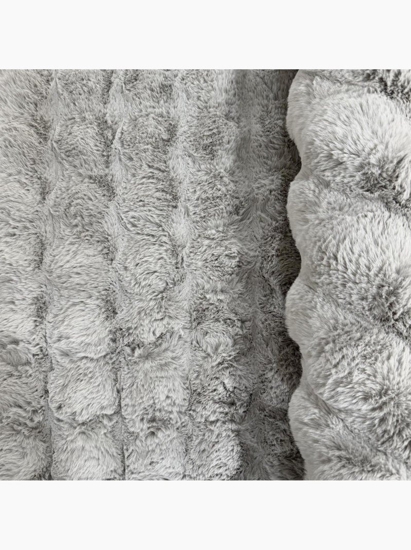 Tapis shaggy, faux uni sobre, poil long shaggy moelleux lyn58 bubl Gris - Kiabi