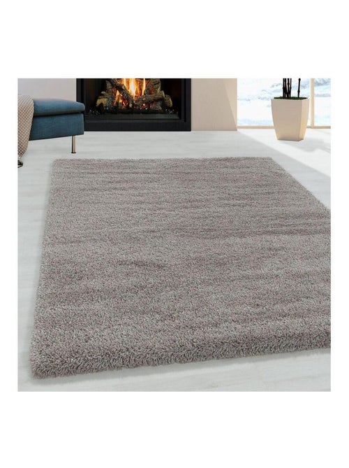 Tapis shaggy moelleux uni rectangle Cloudy - Kiabi