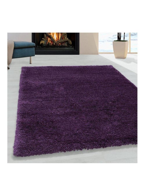 Tapis shaggy moelleux uni rectangle Cloudy - Kiabi