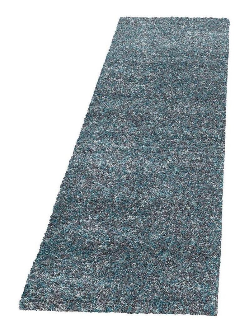 Tapis shaggy rectangle bicolore moderne Benno Bleu - Kiabi
