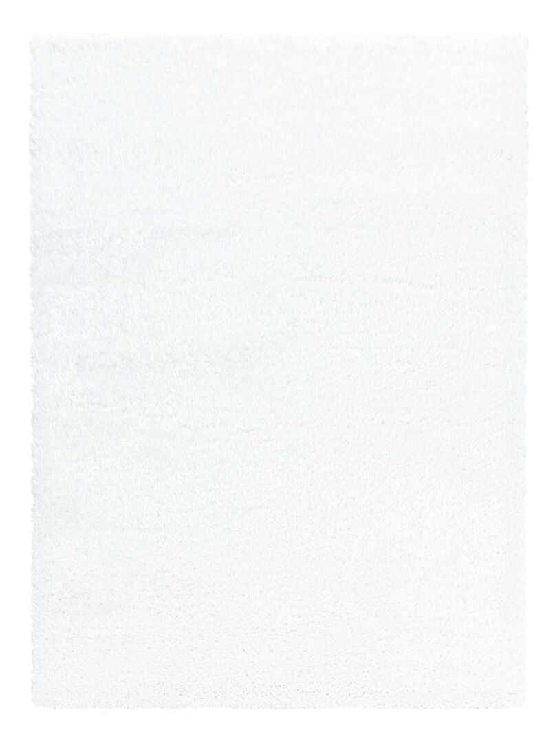 Tapis shaggy tapis rond Ø 80cm SHAGGY TOP Blanc OEKO TEX idéal