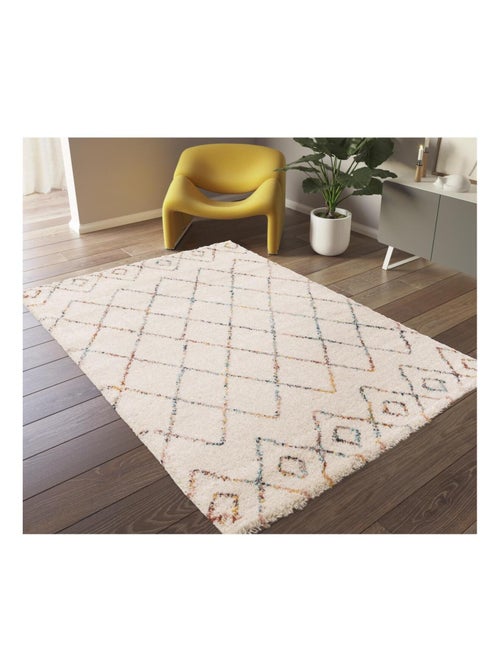 Tapis shaggy tissé motif abstrait AMORE 8 - Kiabi