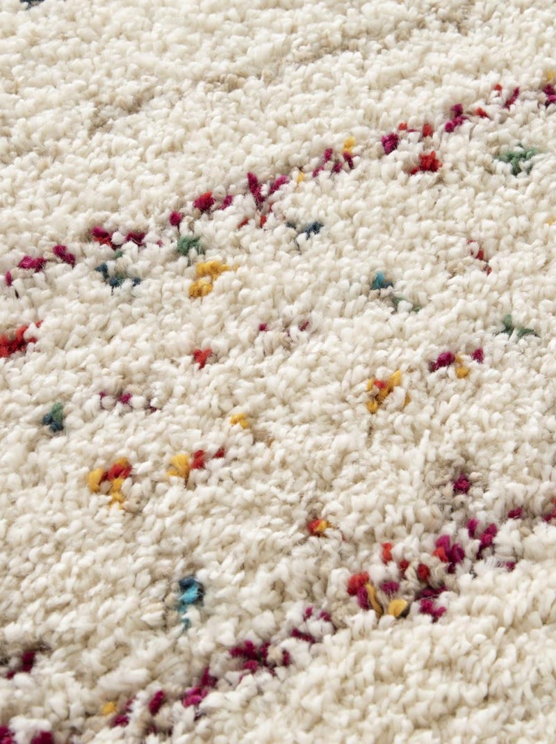 Tapis shaggy tissé motif berbère amore 3 Ecru - Kiabi