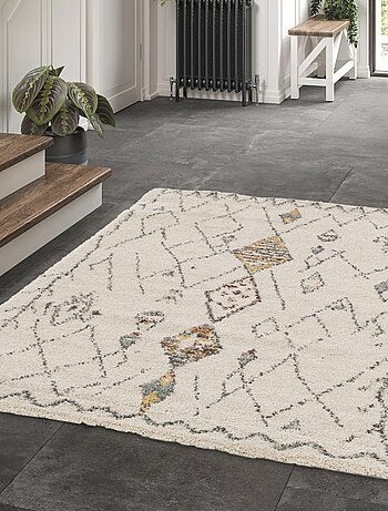 Tapis shaggy tissé motif berbère AURORA 1