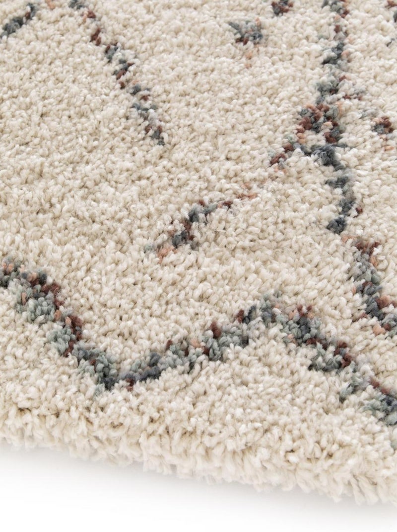 Tapis shaggy tissé motif berbère AURORA 1 Ecru - Kiabi