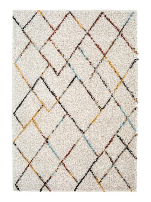 Tapis shaggy tissé motif berbère CHROMA 2 - Kiabi