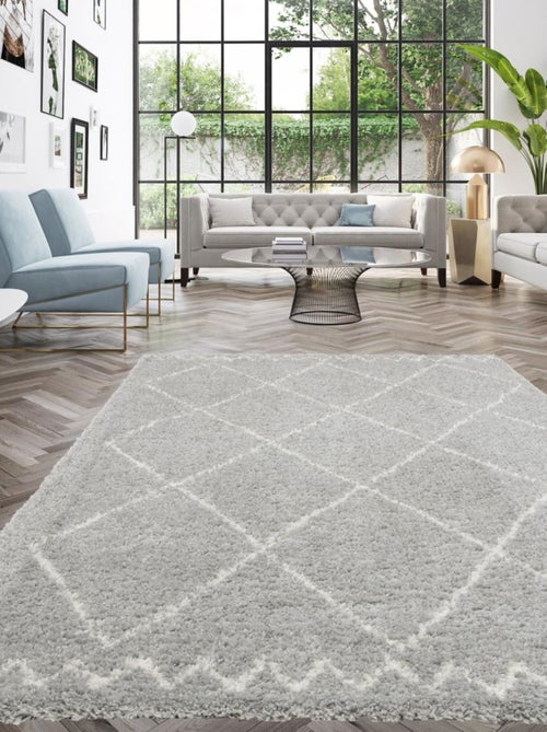 Tapis shaggy tissé motif berbère chroma 3 - Kiabi Tapis shaggy tissé motif berbère chroma 3 - Kiabi