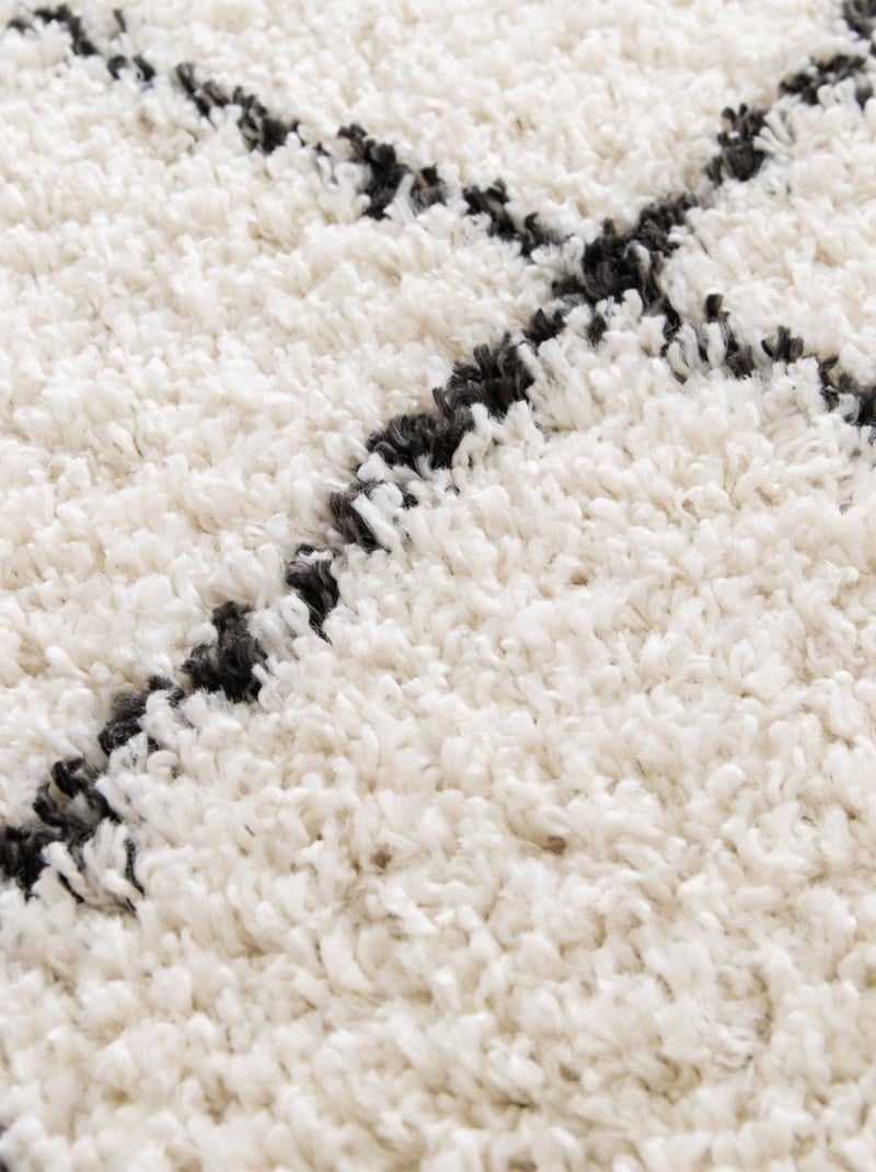 Tapis shaggy tissé motif berbère CROMA 10 Beige - Kiabi