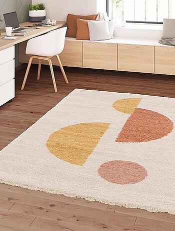 Tapis shaggy tissé motif géométrique AURORA 3