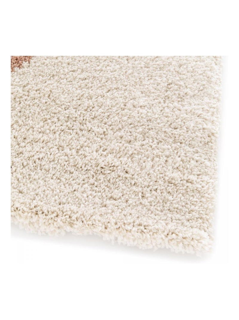 Tapis shaggy tissé motif géométrique AURORA 3 Beige - Kiabi