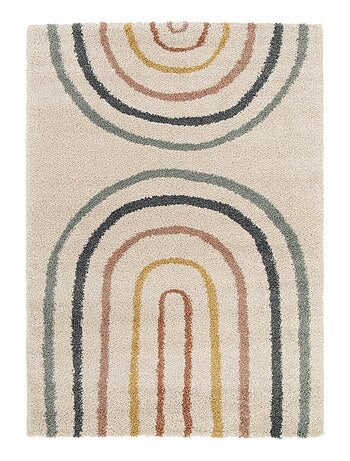 Tapis shaggy tissé motif géométrique AURORA 4