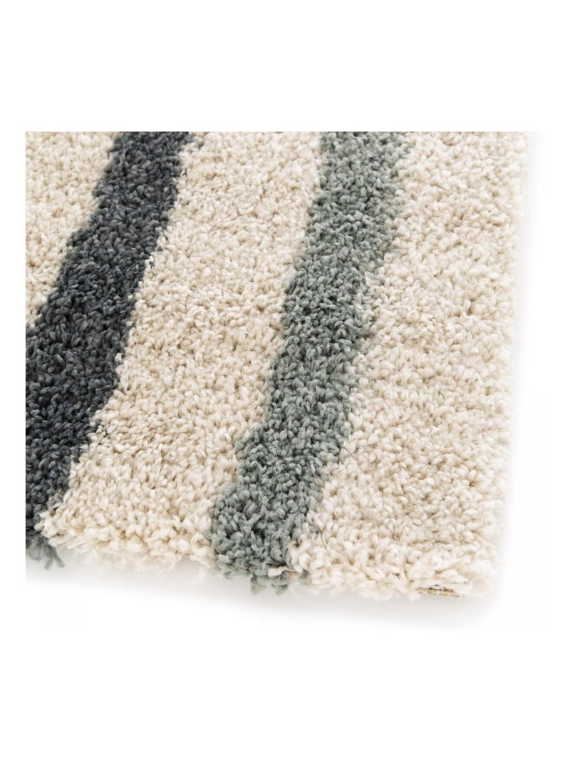 Tapis shaggy tissé motif géométrique AURORA 4 Bleu - Kiabi