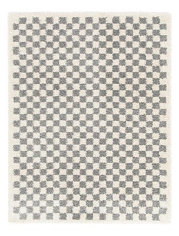 Tapis shaggy tissé motif géométrique avante