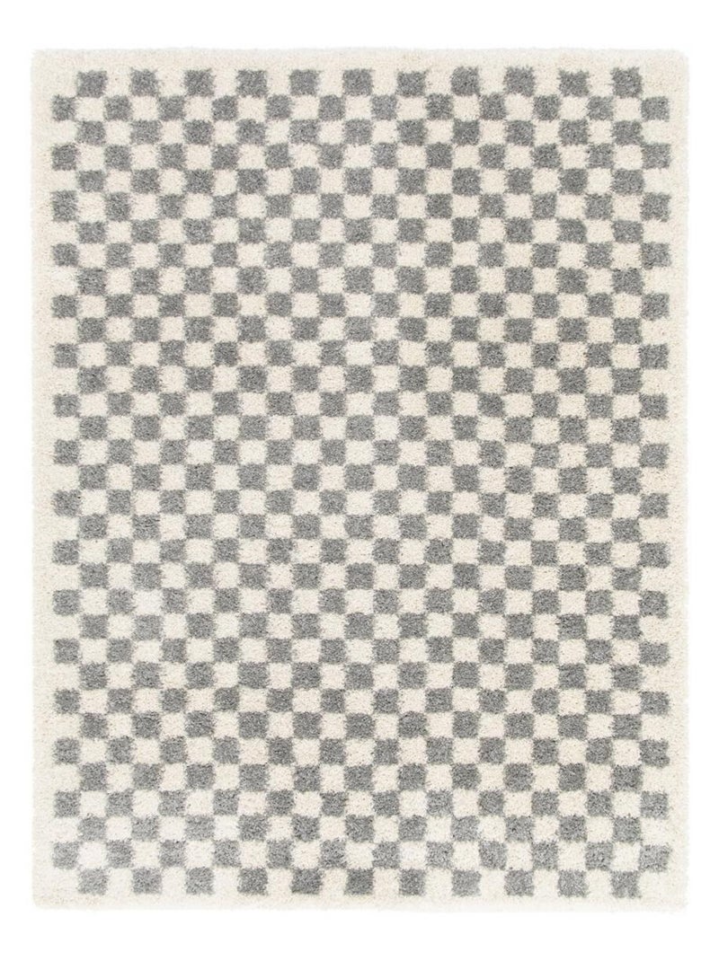 Tapis shaggy tissé motif géométrique AVANTE Gris - Kiabi
