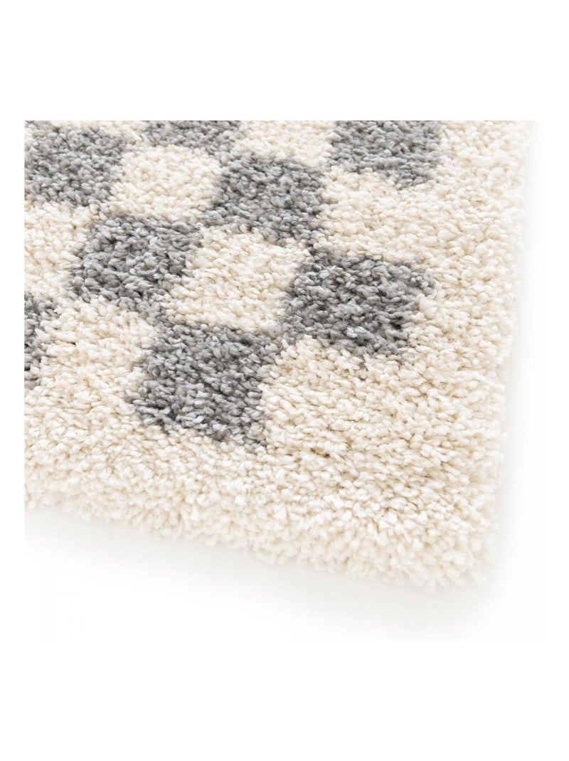 Tapis shaggy tissé motif géométrique AVANTE Gris - Kiabi
