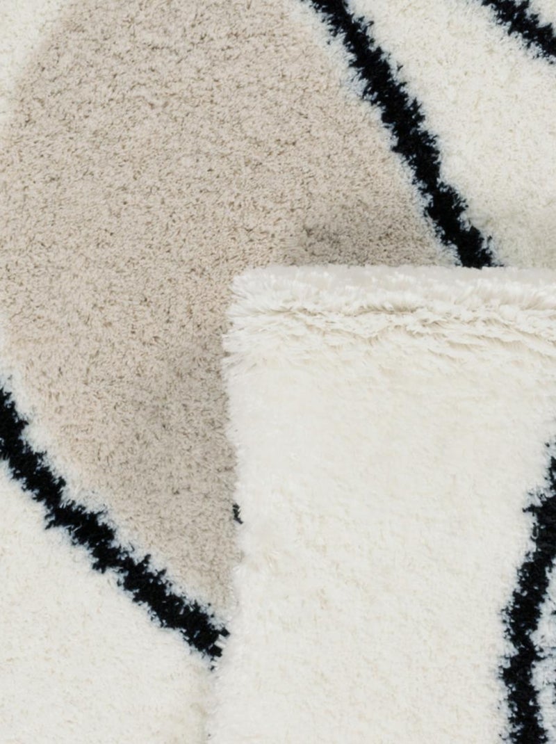 Tapis shaggy tissé motif géométrique INFINA 1 Beige - Kiabi
