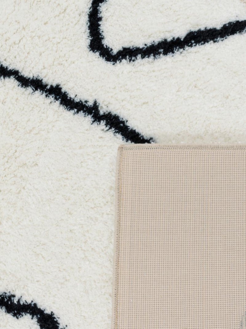 Tapis shaggy tissé motif géométrique INFINA 1 Beige - Kiabi