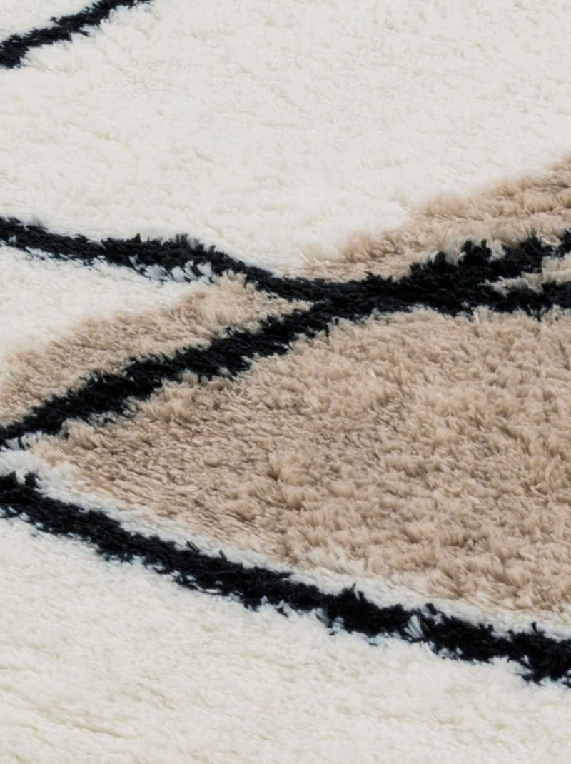Tapis shaggy tissé motif géométrique INFINA 1 Beige - Kiabi