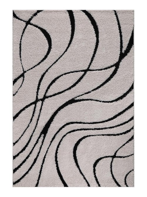 Tapis shaggy tissé motif géométrique POUDA - Kiabi