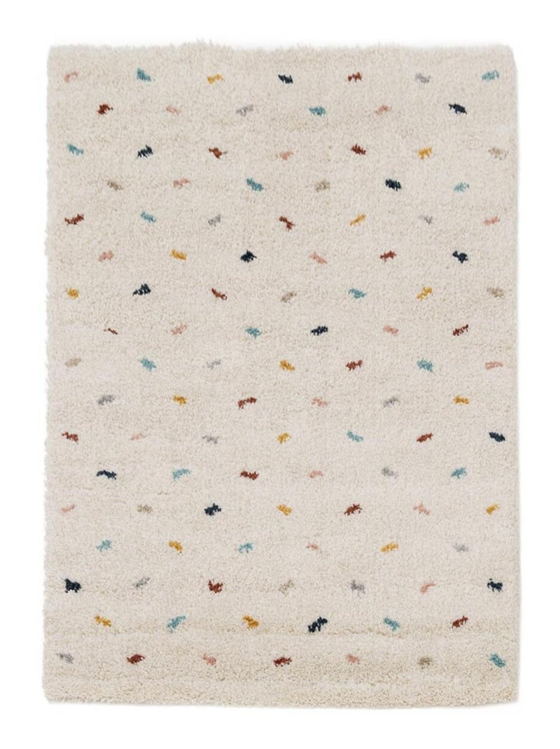 Tapis shaggy tissé motif simple CALYPSO 4 Rose - Kiabi