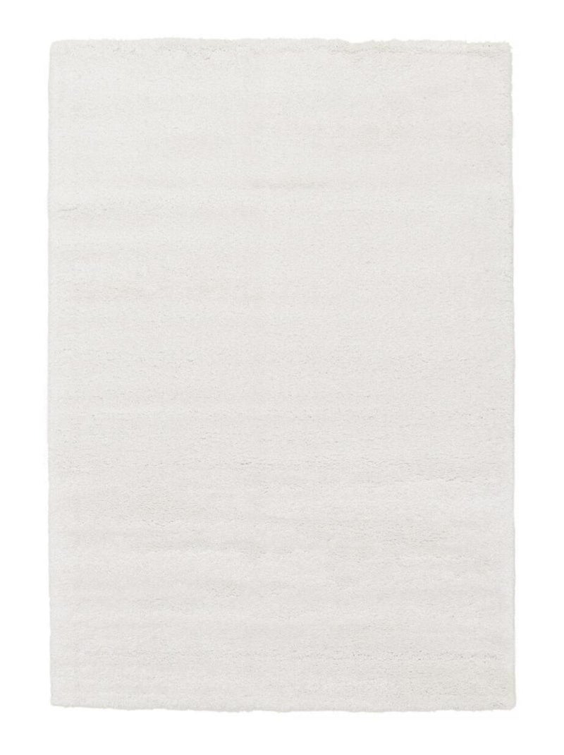 Tapis shaggy tissé motif uni AMORE 1 Blanc - Kiabi