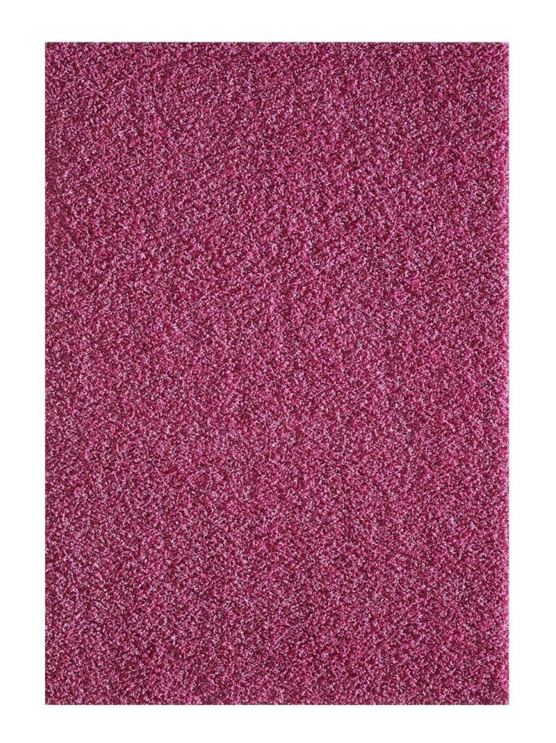 Tapis shaggy tissé motif uni BASIC Violet - Kiabi