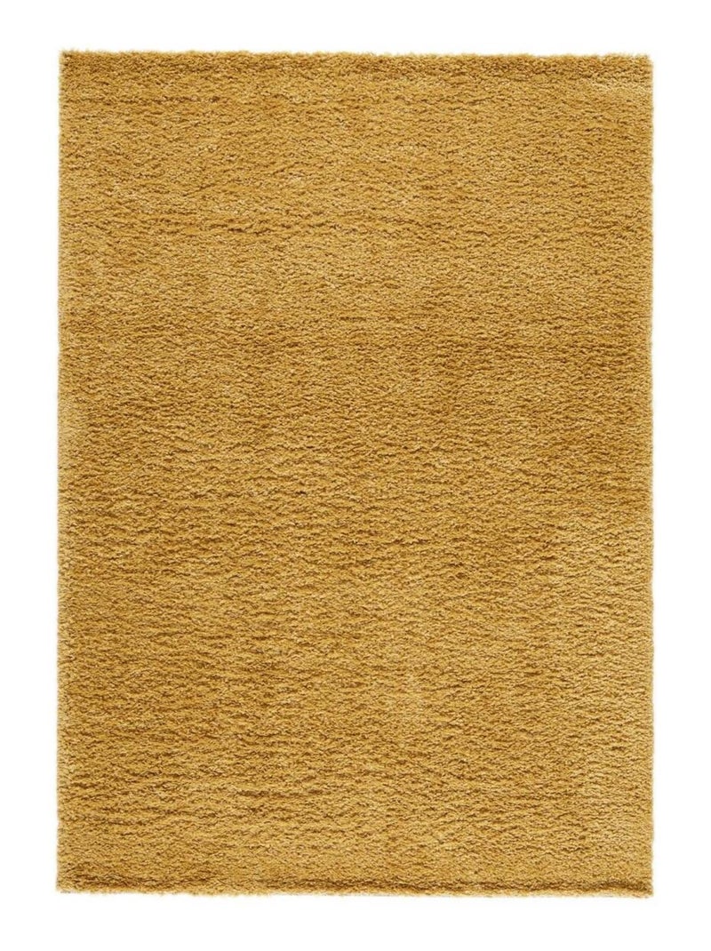 Tapis shaggy tissé motif uni CROMA 5 Jaune - Kiabi