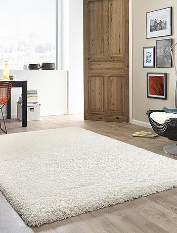 Tapis shaggy tissé motif uni FLEURAN
