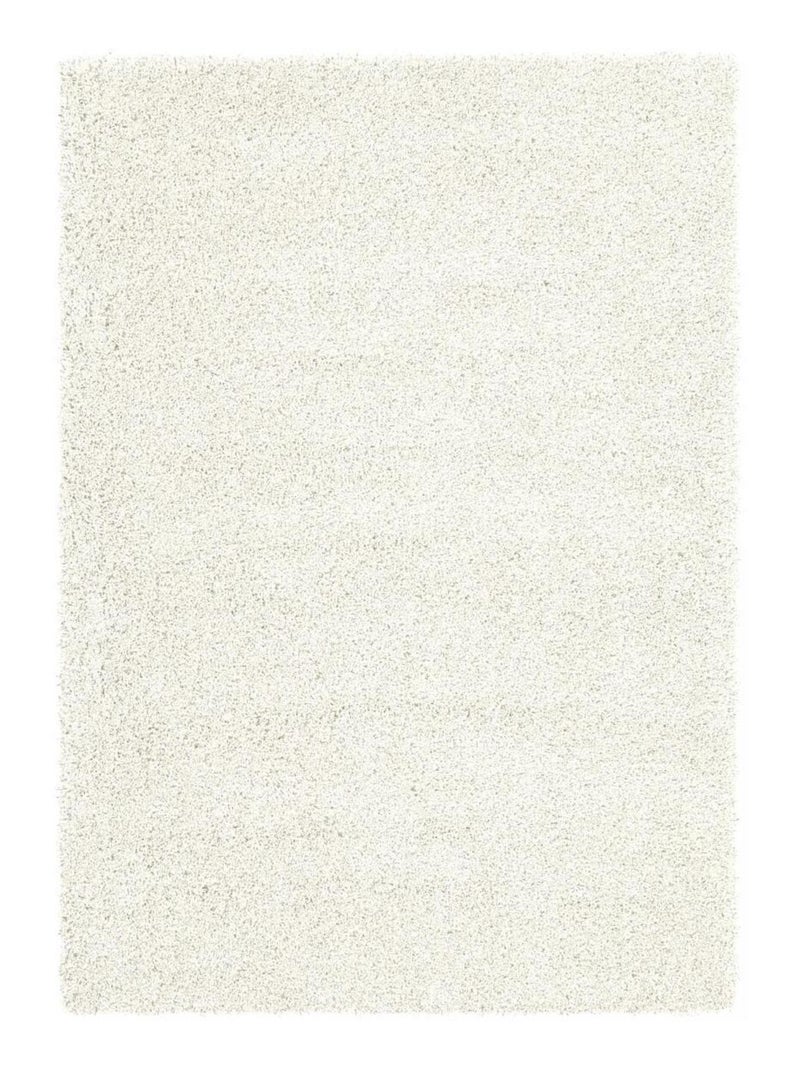 Tapis shaggy tissé motif uni FLEURAN Ecru - Kiabi