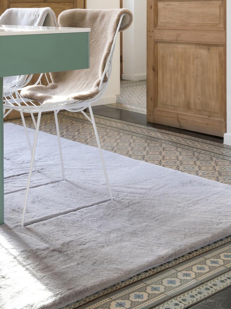 Tapis shaggy tissé motif uni REXOU Gris - Kiabi