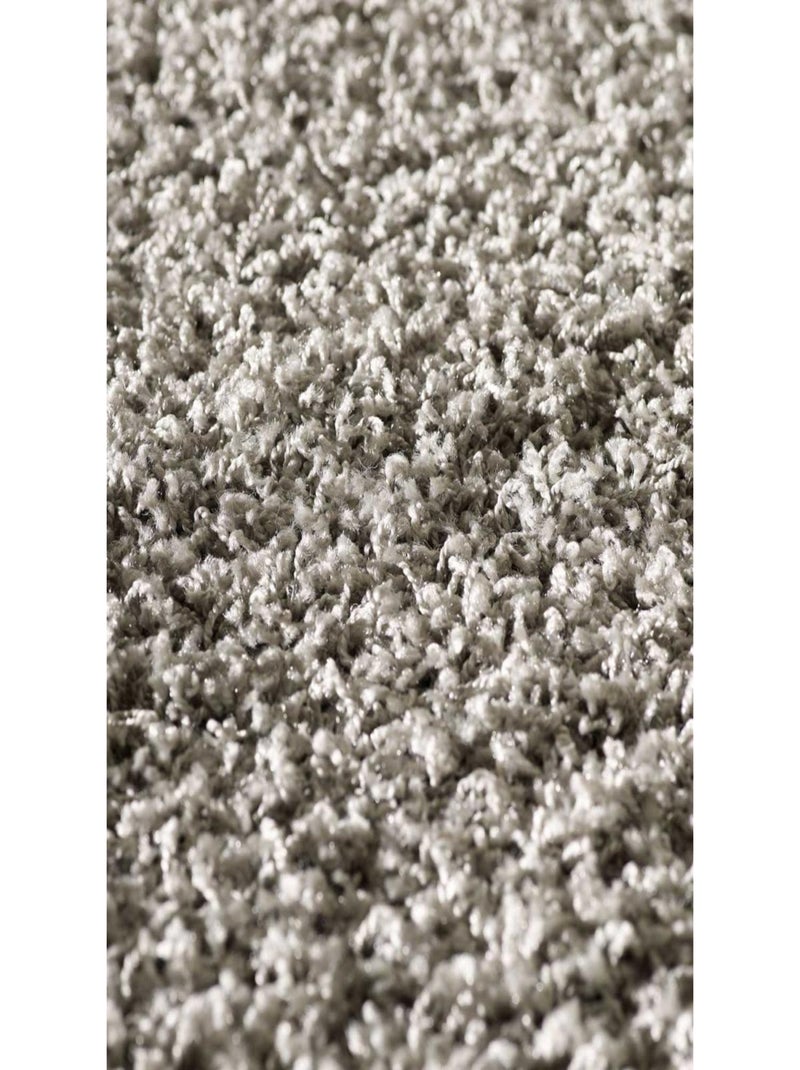 Tapis shaggy tissé motif uni SG LOCA Argent - Kiabi