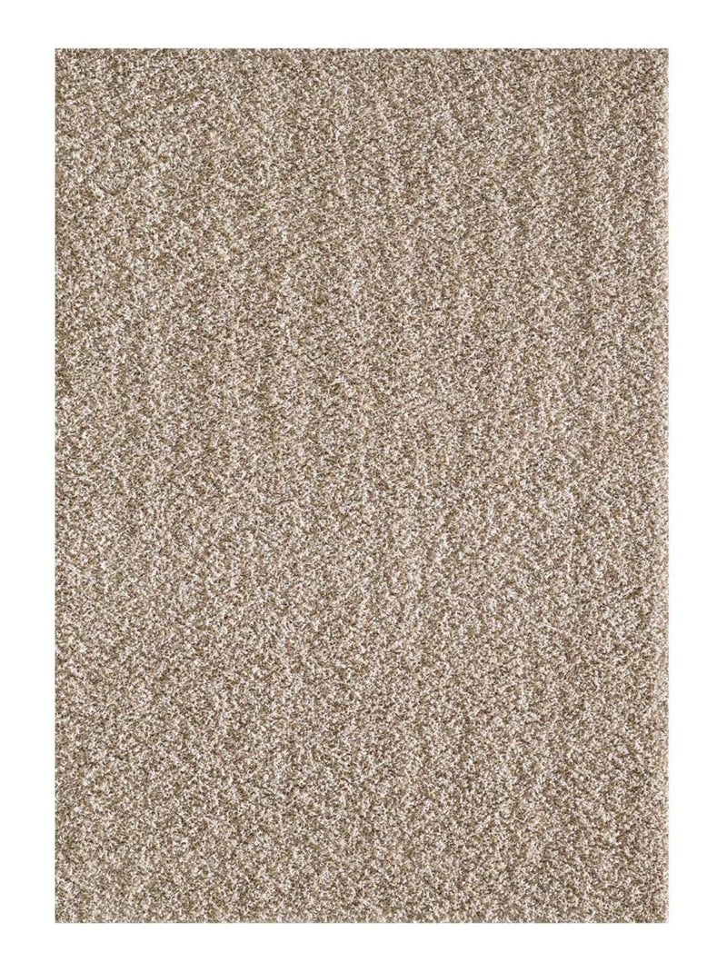 Tapis shaggy tissé motif uni SG LOCA Beige - Kiabi