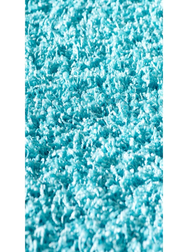 Tapis shaggy tissé motif uni SG LOCA Bleu - Kiabi