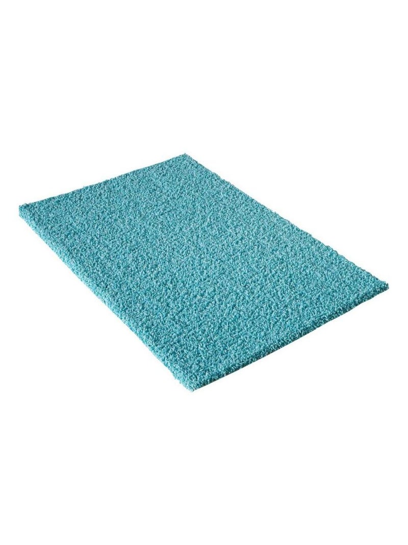 Tapis shaggy tissé motif uni SG LOCA Bleu - Kiabi