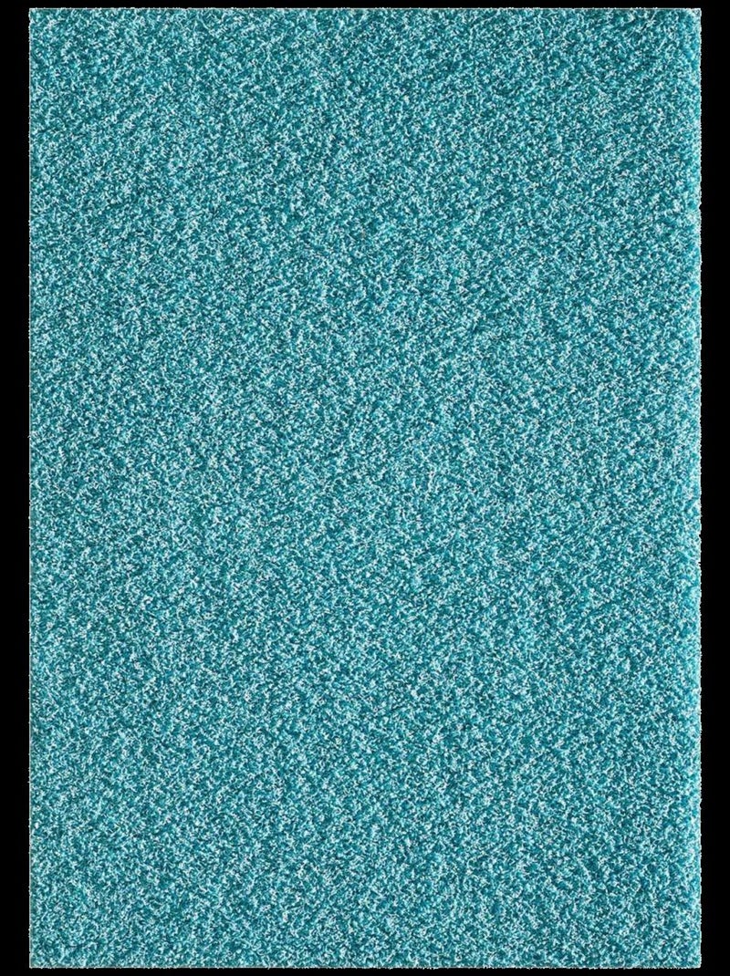 Tapis shaggy tissé motif uni SG LOCA Bleu - Kiabi
