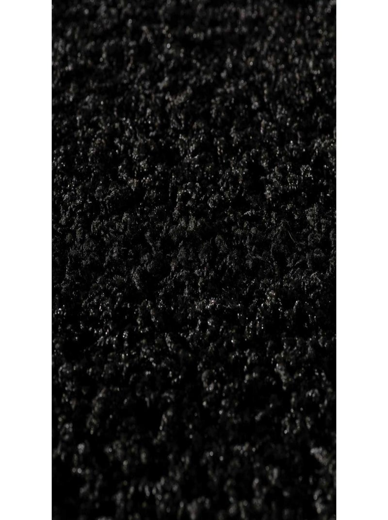 Tapis shaggy tissé motif uni SG LOCA Noir - Kiabi