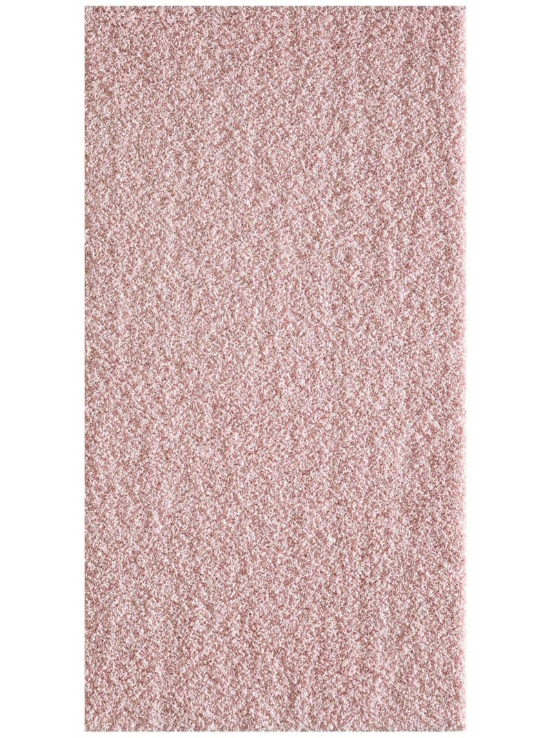 Tapis shaggy tissé motif uni SG LOCA Rose - Kiabi